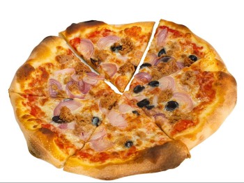Tuna Onion Black Olives Pizza